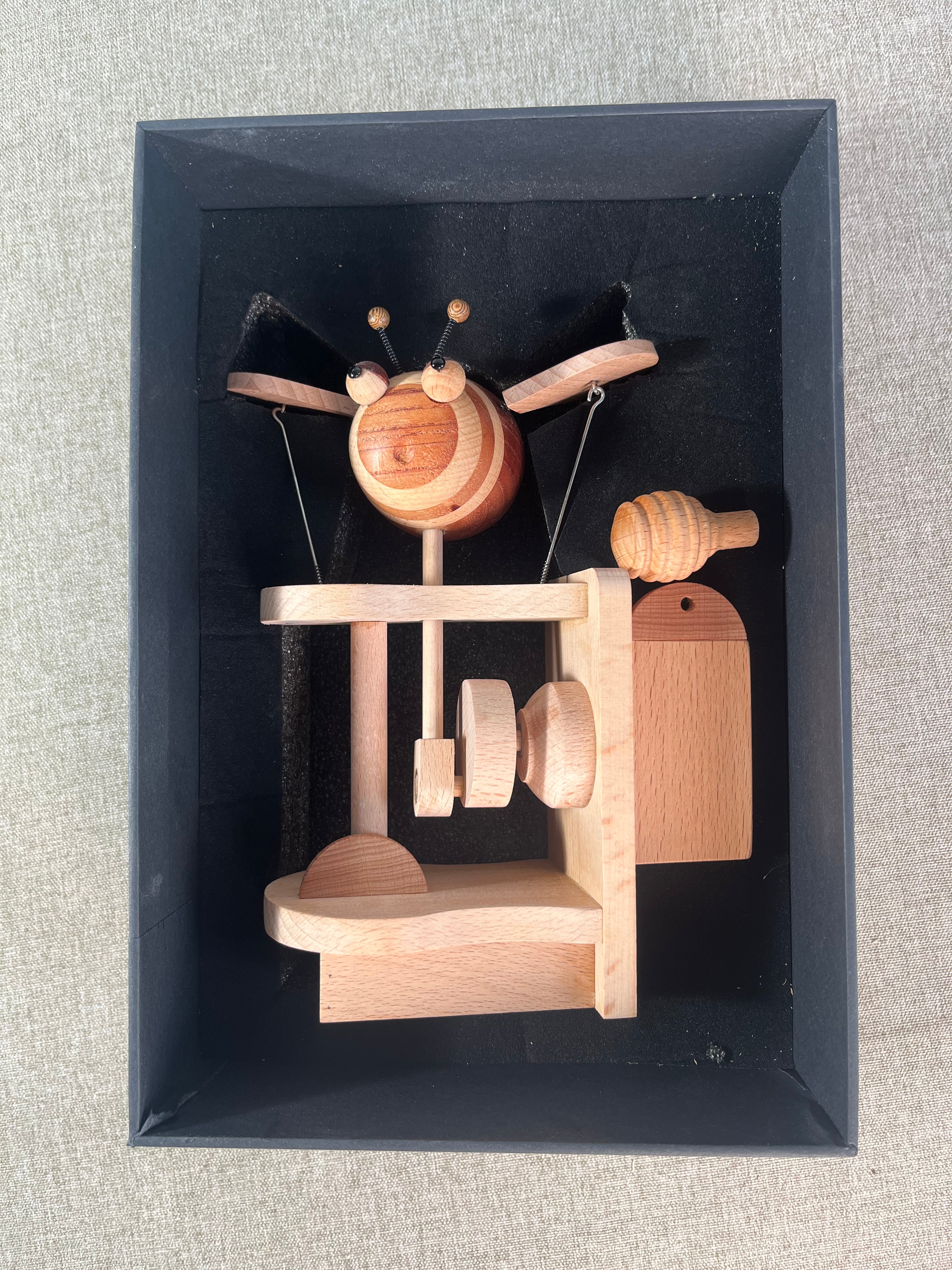 Handcrafted Wooden Electric Bee, Mechanical Wooden Toy - Mike Uncle