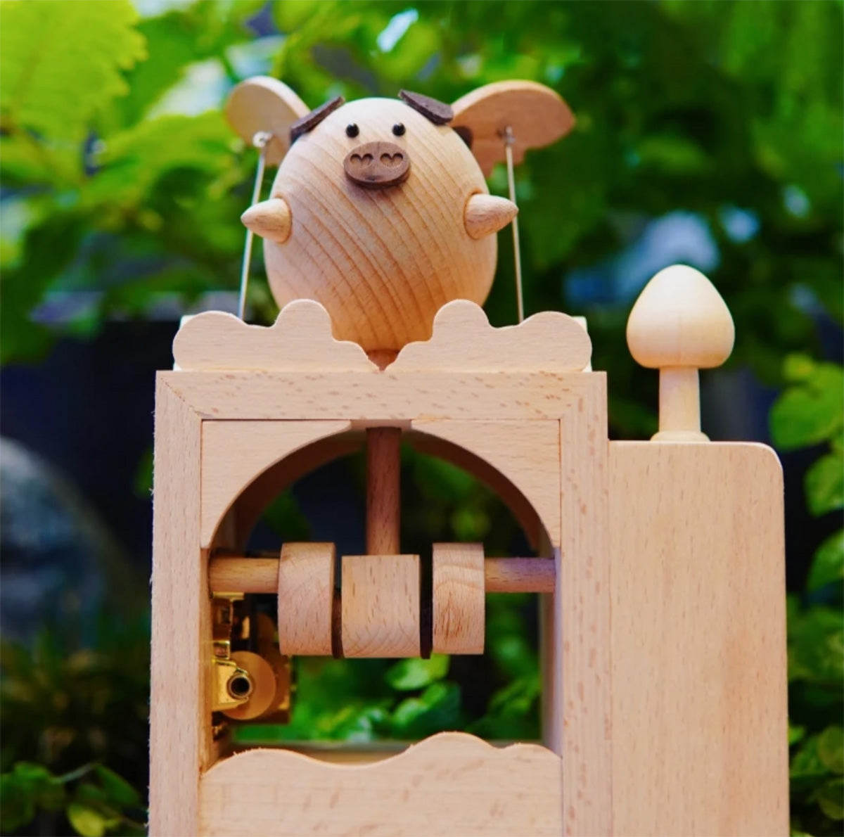 Flying Pig Wooden Music Box - Mike Uncle