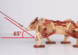 A mechanical wooden model of the Wooden Bull and the Flying Horse