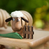 Three sheep that bring prosperity-Handcrafted wooden ornament