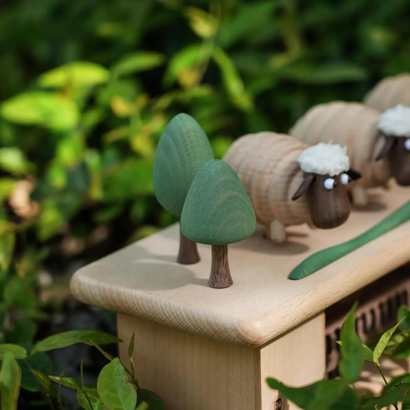 Three sheep that bring prosperity-Handcrafted wooden ornament