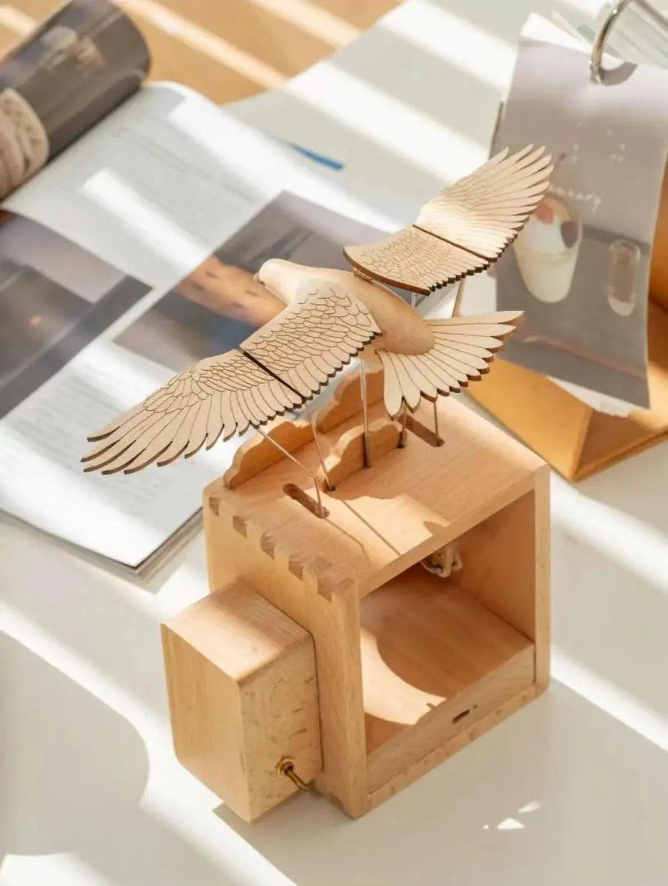 The great roc takes flight-Wooden bird sculpture