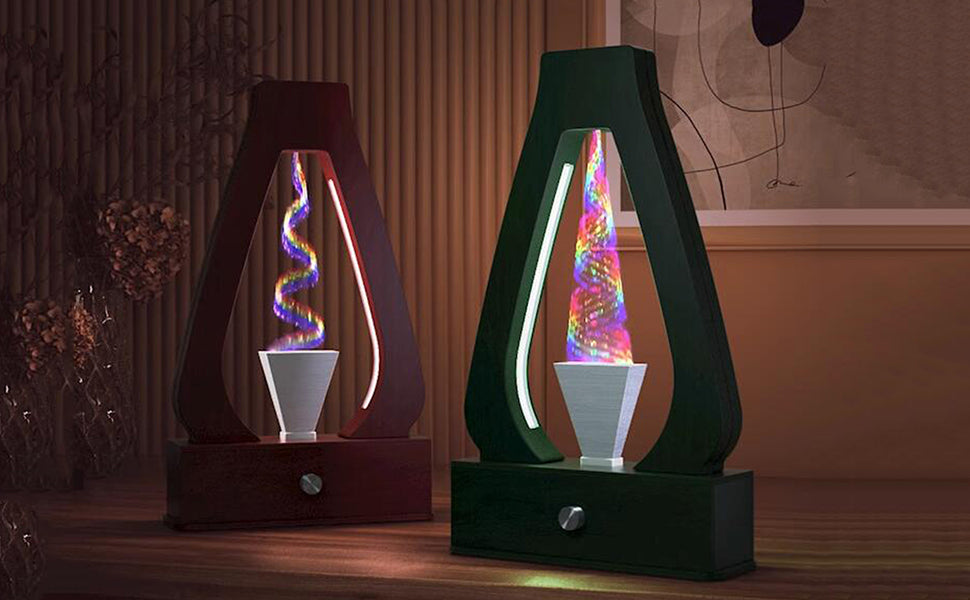 Wooden opposing gravity water wave lamp | Table Lamp | Aquarius Fountain lamp - Mike Uncle