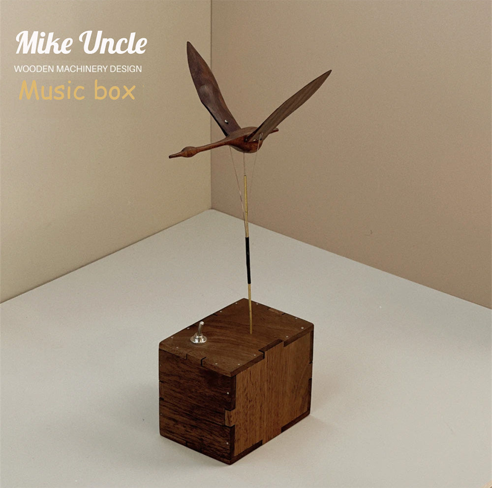 Migratory Swan Walnut Music Box