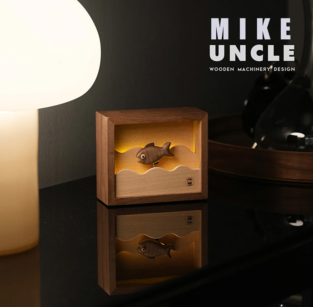 小魚フォワード-木製の工芸品-木製の機械装飾品