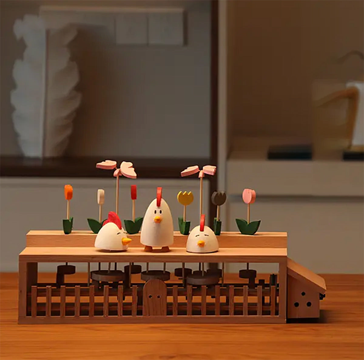 Electric Chicken, Wooden Mechanical Toy - Mike Uncle