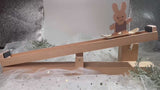 Handcrafted Wooden Mechanical Games with a Rabbit on a Skateboard